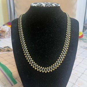 Chic Gold and Silver Beaded Necklace‎